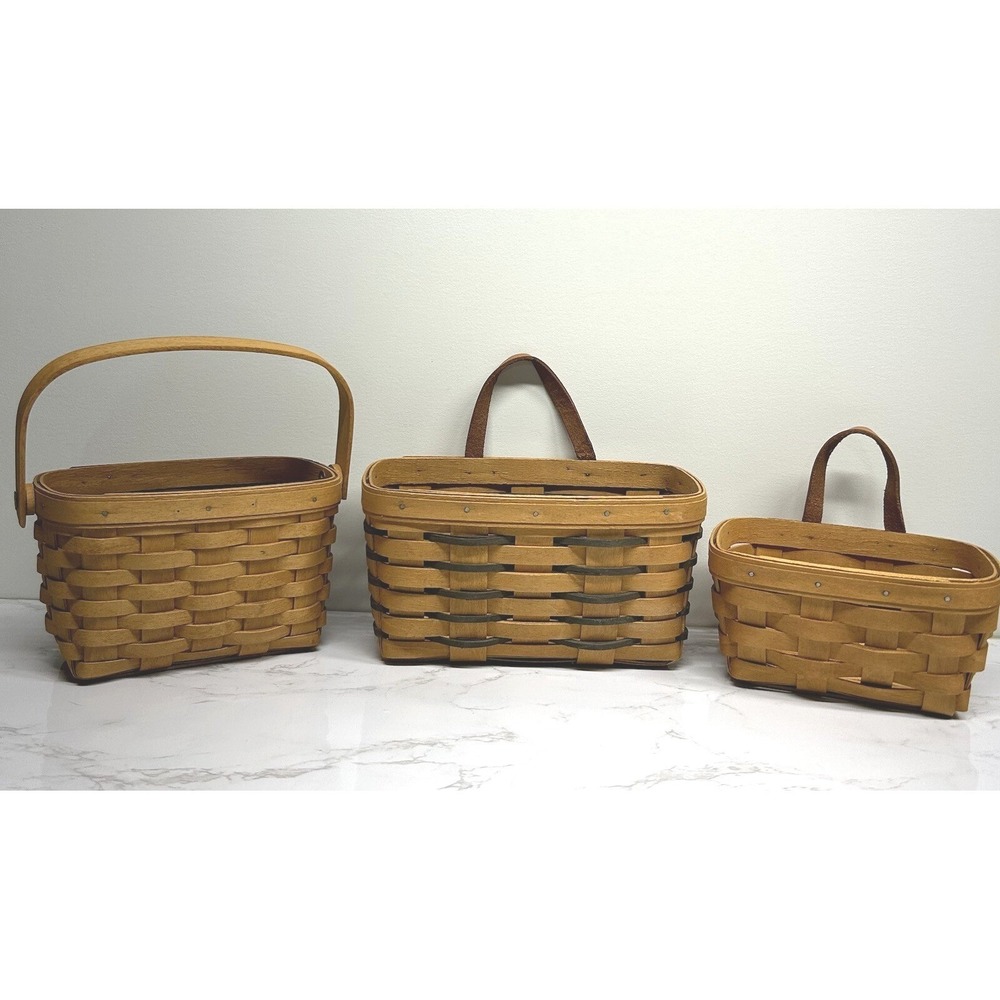 Longaberger Baskets Lot Of 3 Small